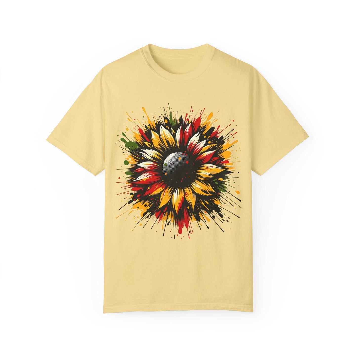 Bold Juneteenth Sunflower Splash Tee 🌻✨ Unisex Garment-Dyed T-shirt