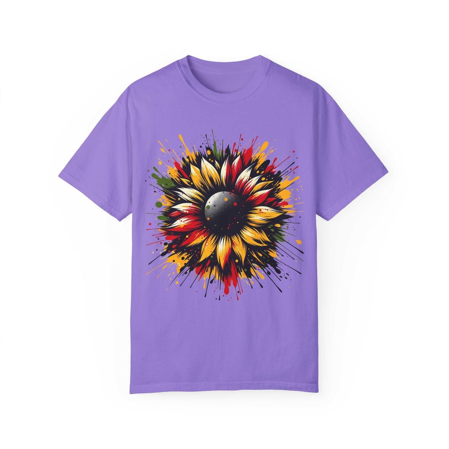 Bold Juneteenth Sunflower Splash Tee 🌻✨ Unisex Garment-Dyed T-shirt