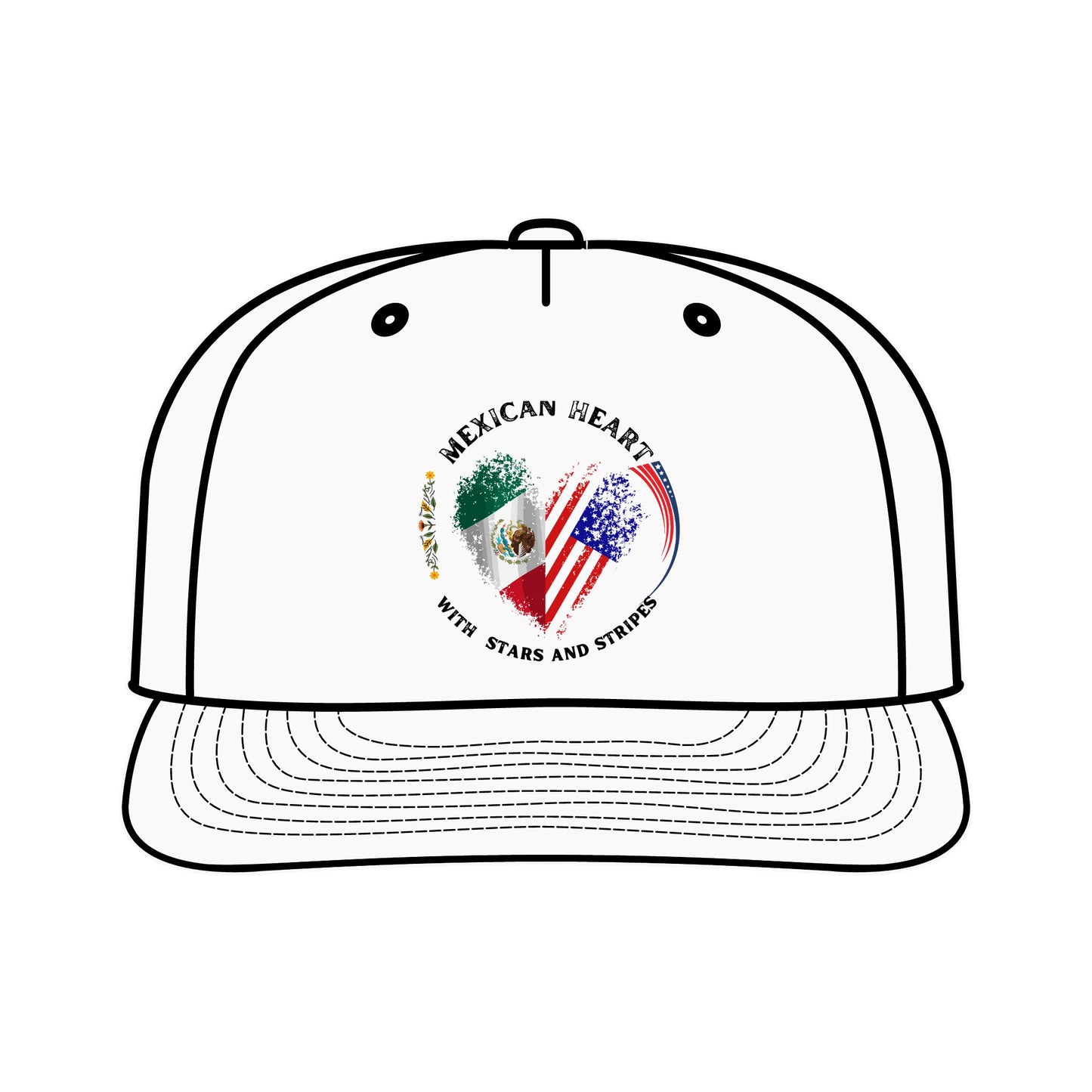 Mexican Heart & USA Stripes | Stylish Surf Cap