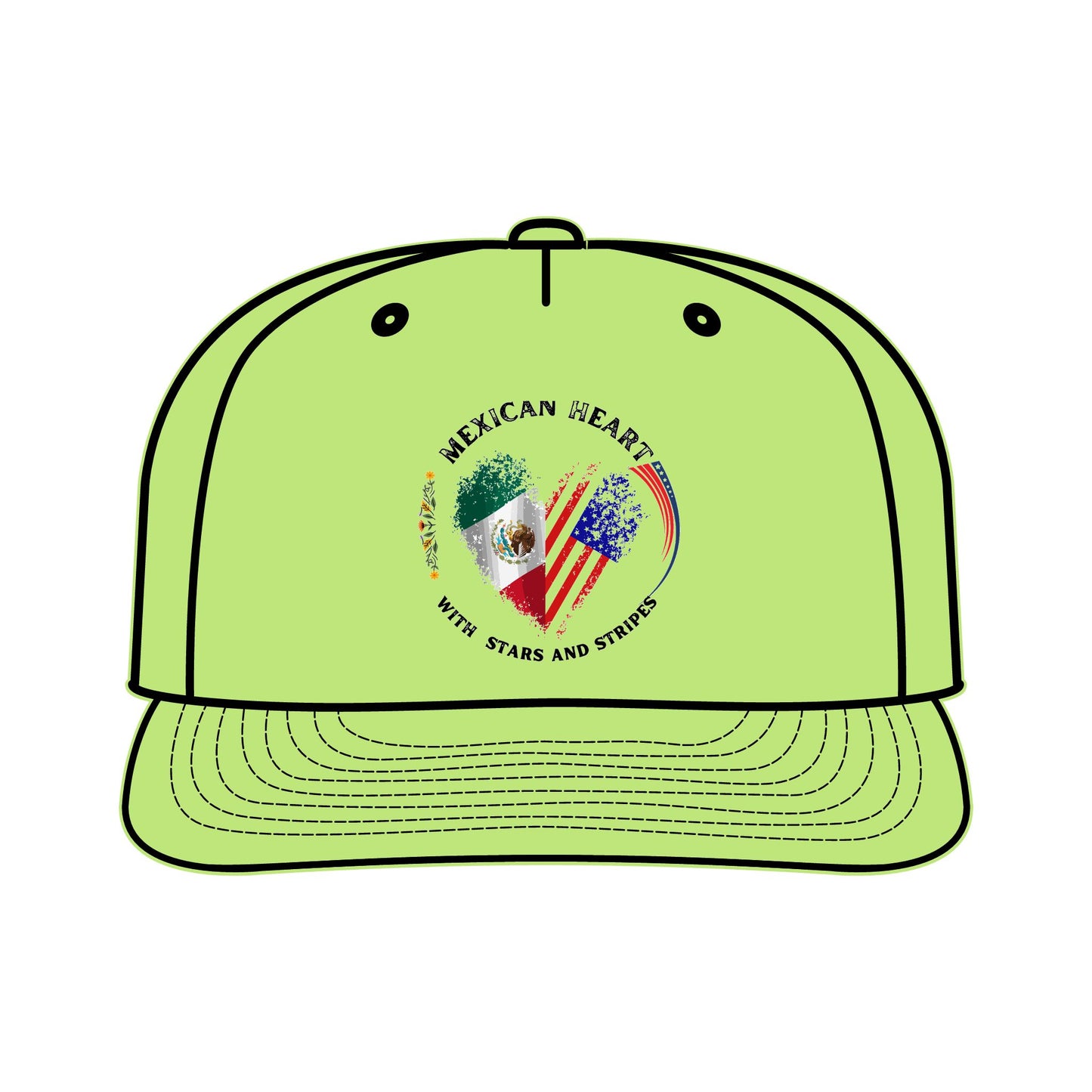 Mexican Heart & USA Stripes | Stylish Surf Cap