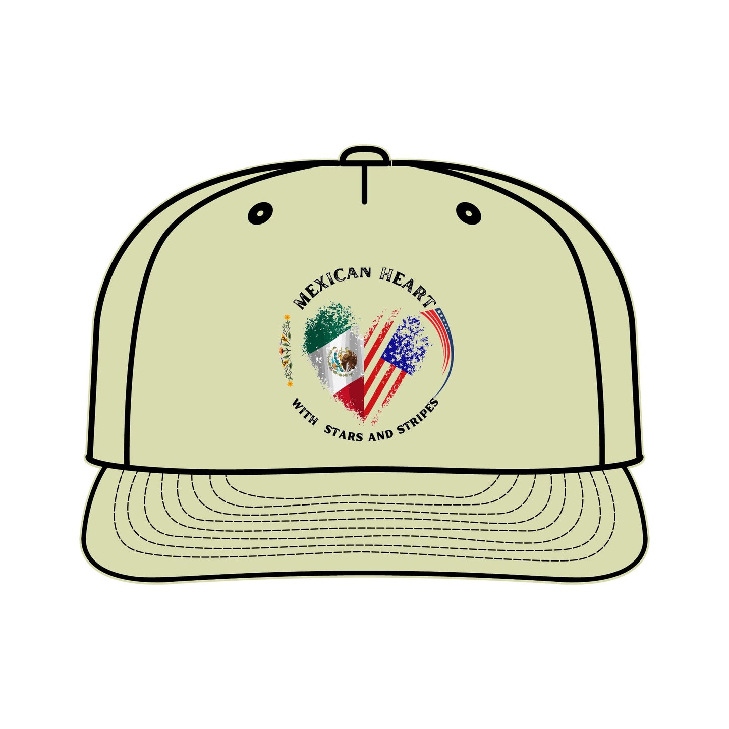 Mexican Heart & USA Stripes | Stylish Surf Cap