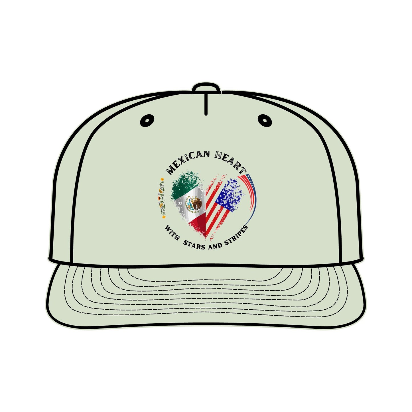 Mexican Heart & USA Stripes | Stylish Surf Cap