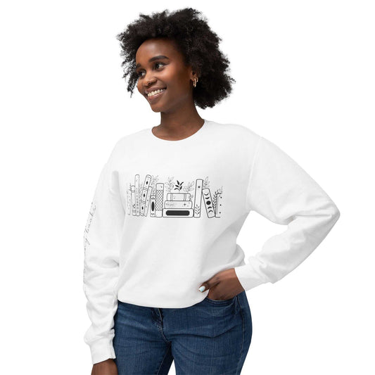 books” graphic sweatshirt 📚✨ unisex lightweight crewneck sweatshirt