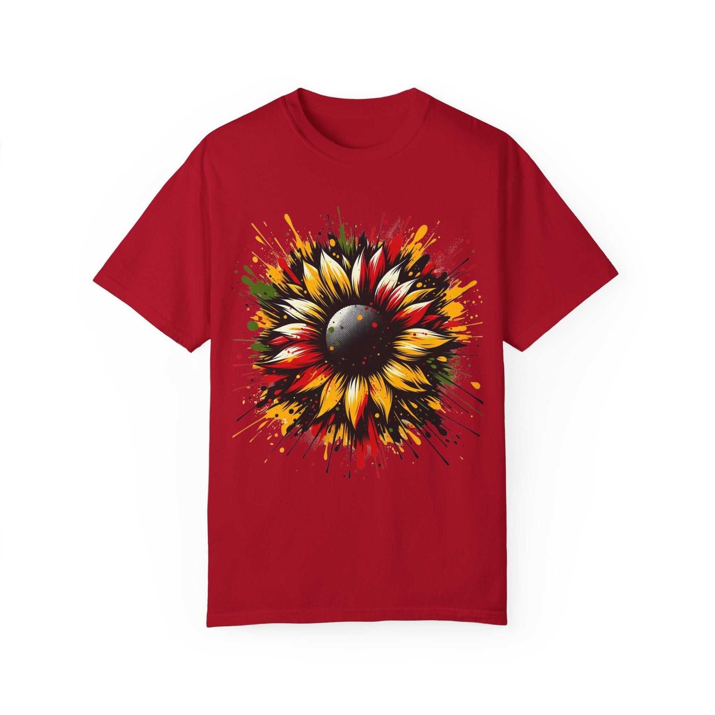 Bold Juneteenth Sunflower Splash Tee 🌻✨ Unisex Garment-Dyed T-shirt