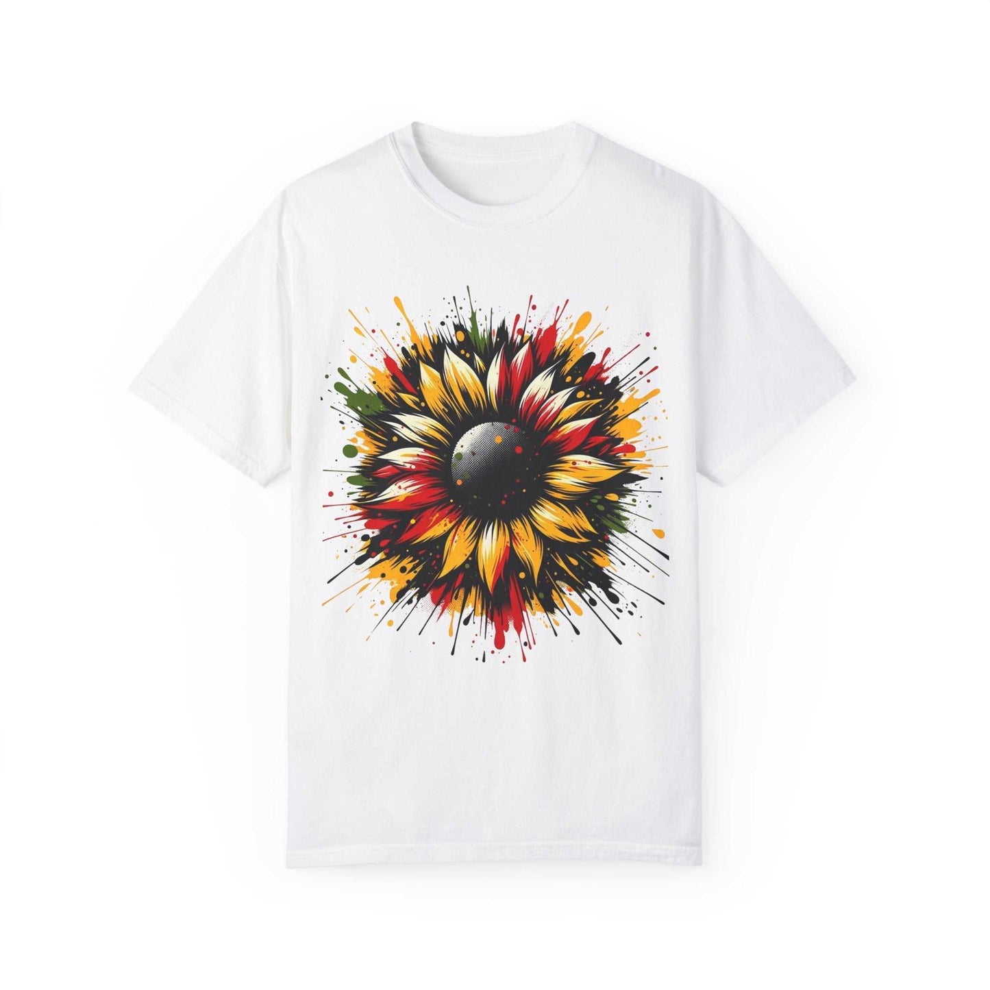 Bold Juneteenth Sunflower Splash Tee 🌻✨ Unisex Garment-Dyed T-shirt