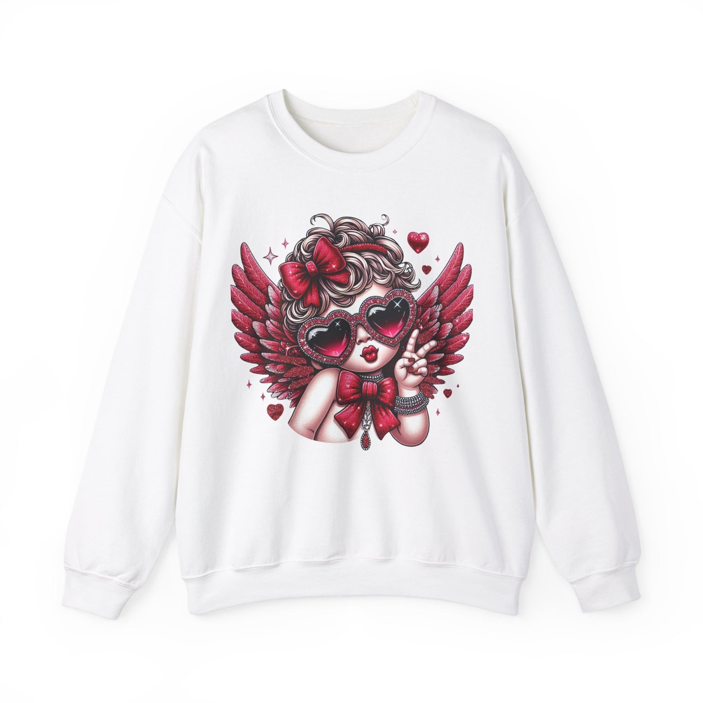 Sparkling Cupid Graphic Sweatshirt – Cozy, Stylish & Cute!