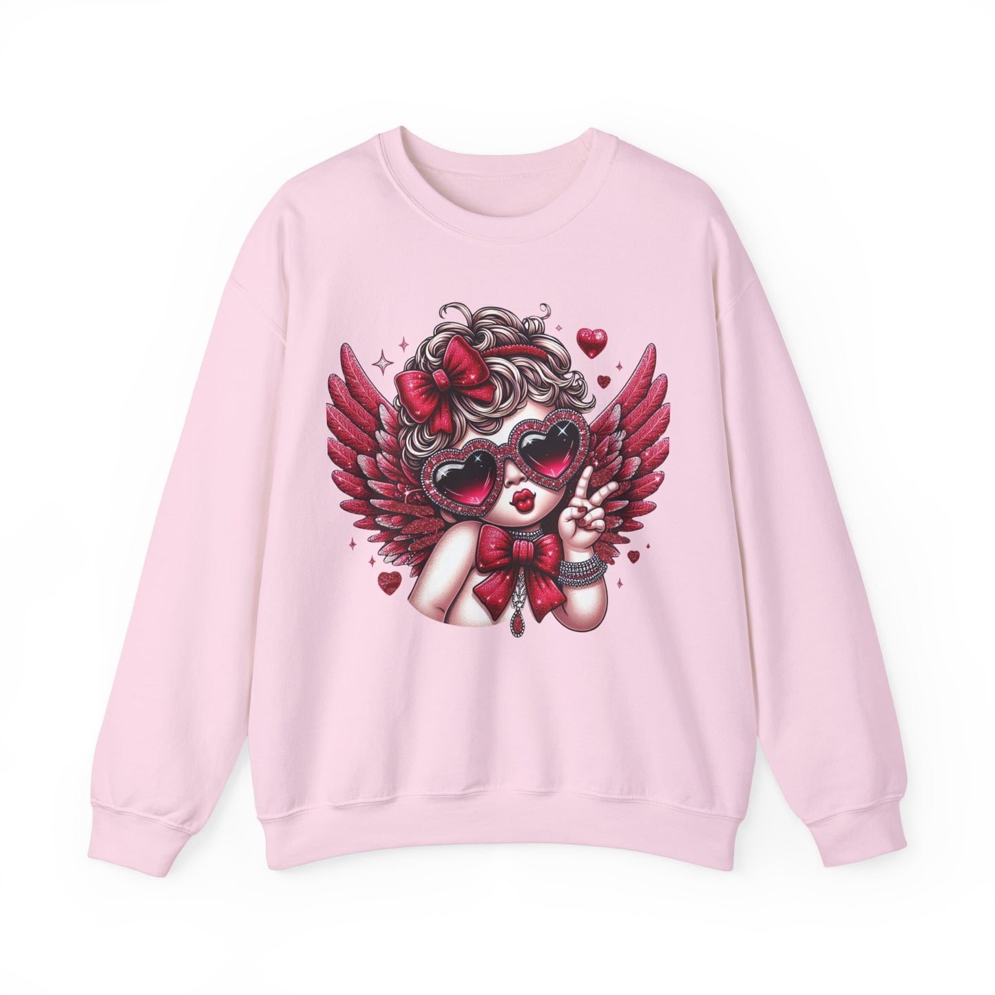 Sparkling Cupid Graphic Sweatshirt – Cozy, Stylish & Cute!