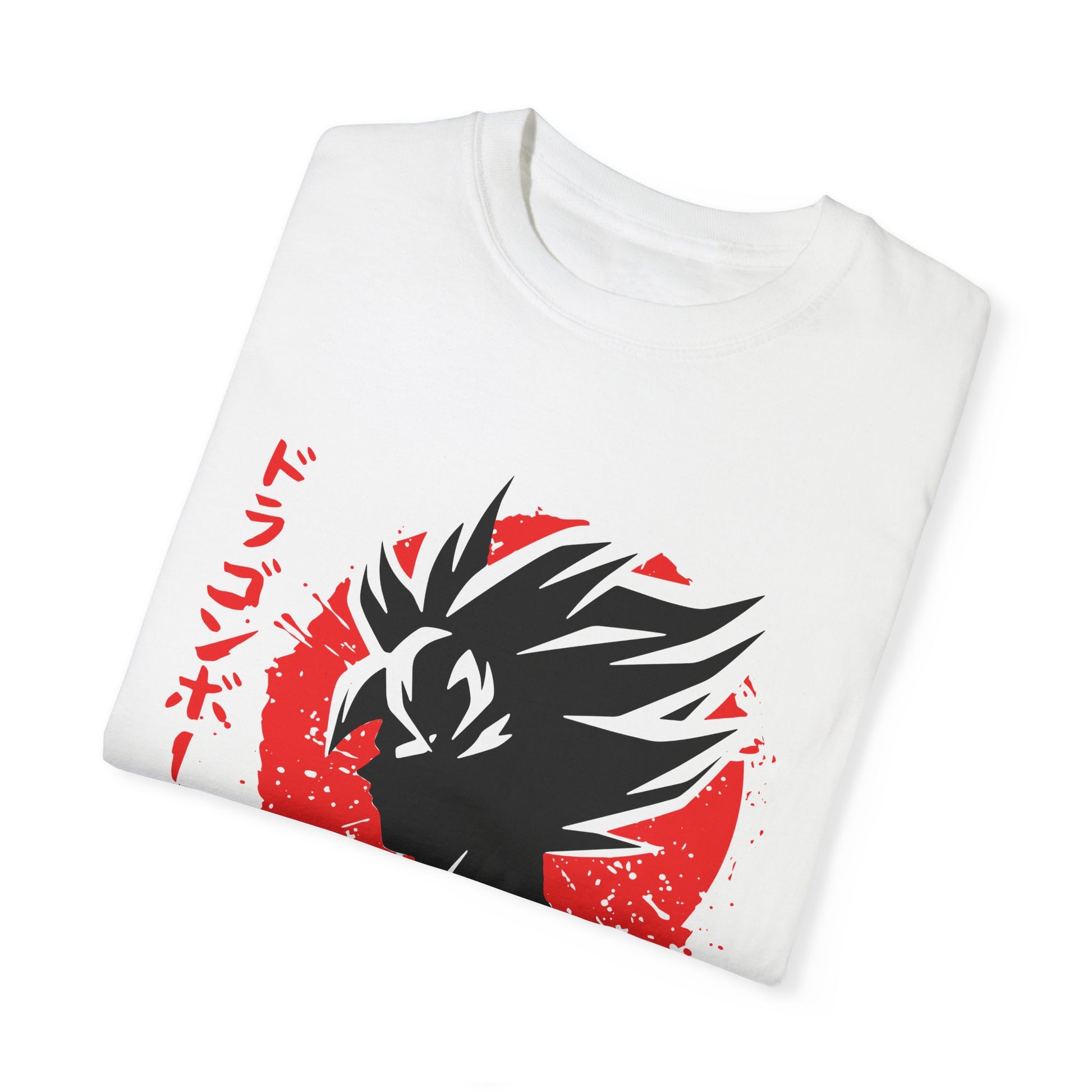 Folded Manga Tee Graphic Design in White