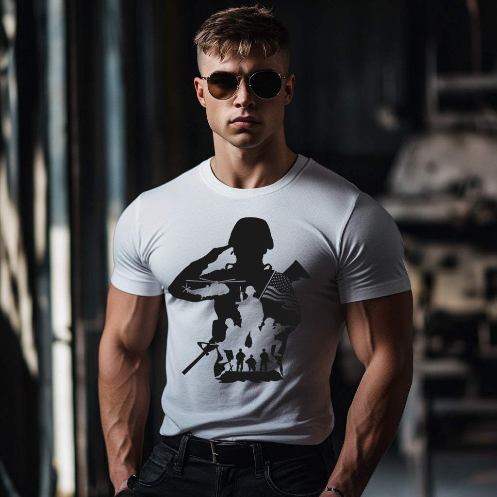 Soldier Graphic Tee – Garment-Dyed Customizable