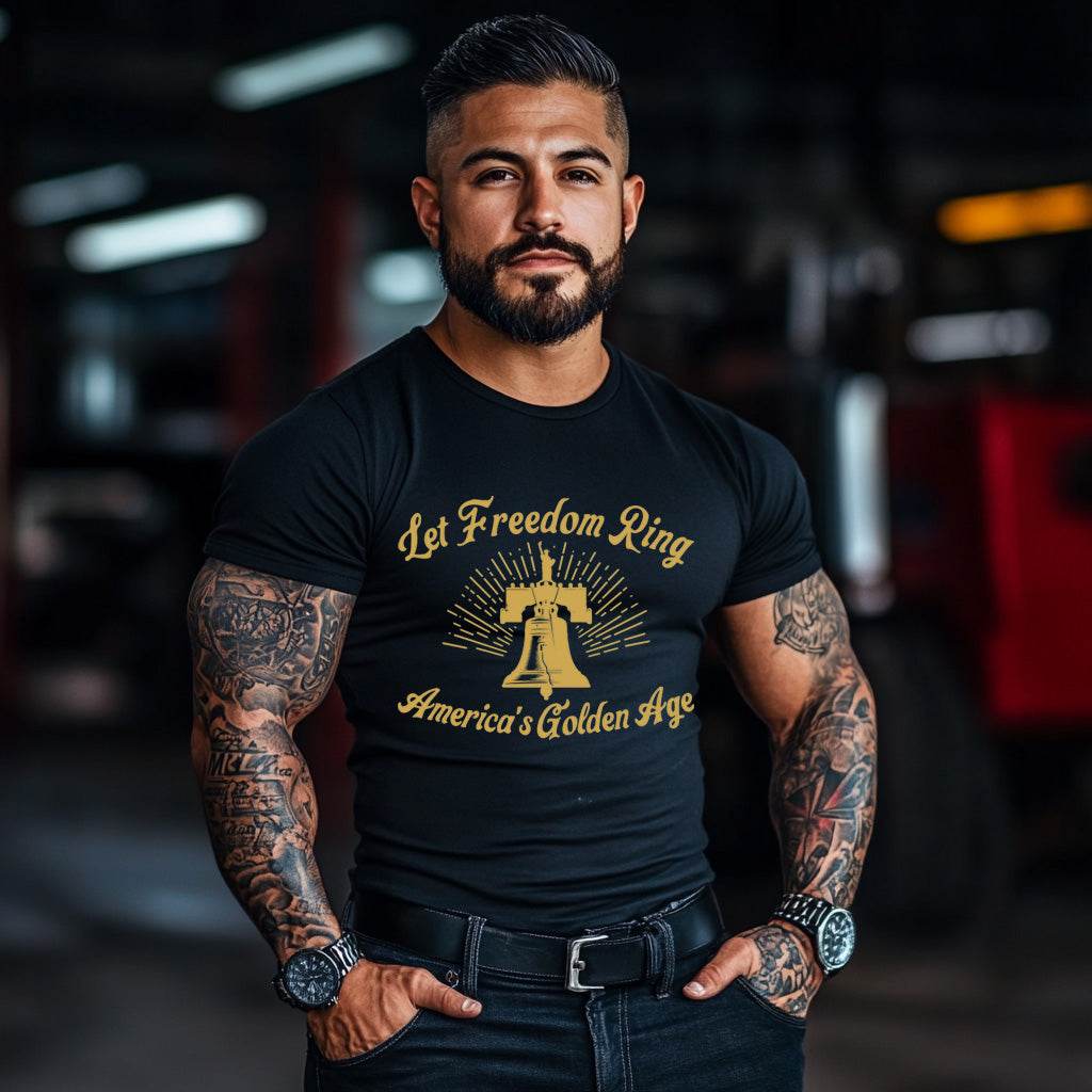 🔔 Let Freedom Ring T-Shirt Celebrate America’s Golden Age in Comfort