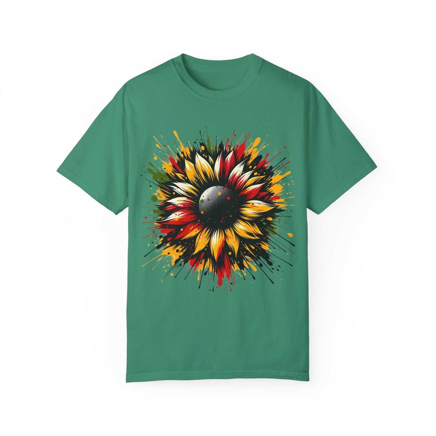 Bold Juneteenth Sunflower Splash Tee 🌻✨ Unisex Garment-Dyed T-shirt