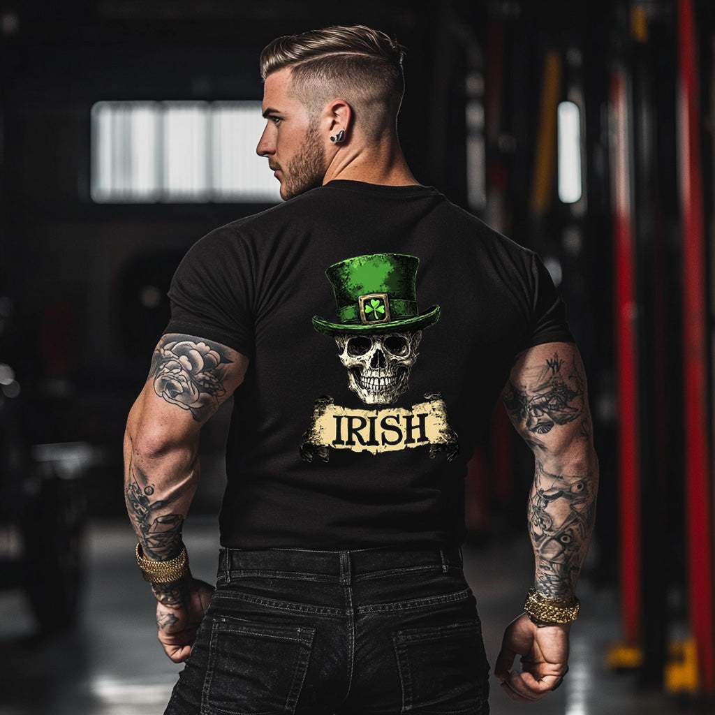 Irish Skull & Top Hat T-Shirt ☘️💀