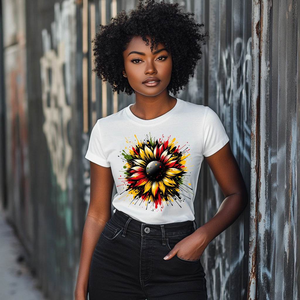 Bold Juneteenth Sunflower Splash Tee 🌻✨ Unisex Garment-Dyed T-shirt