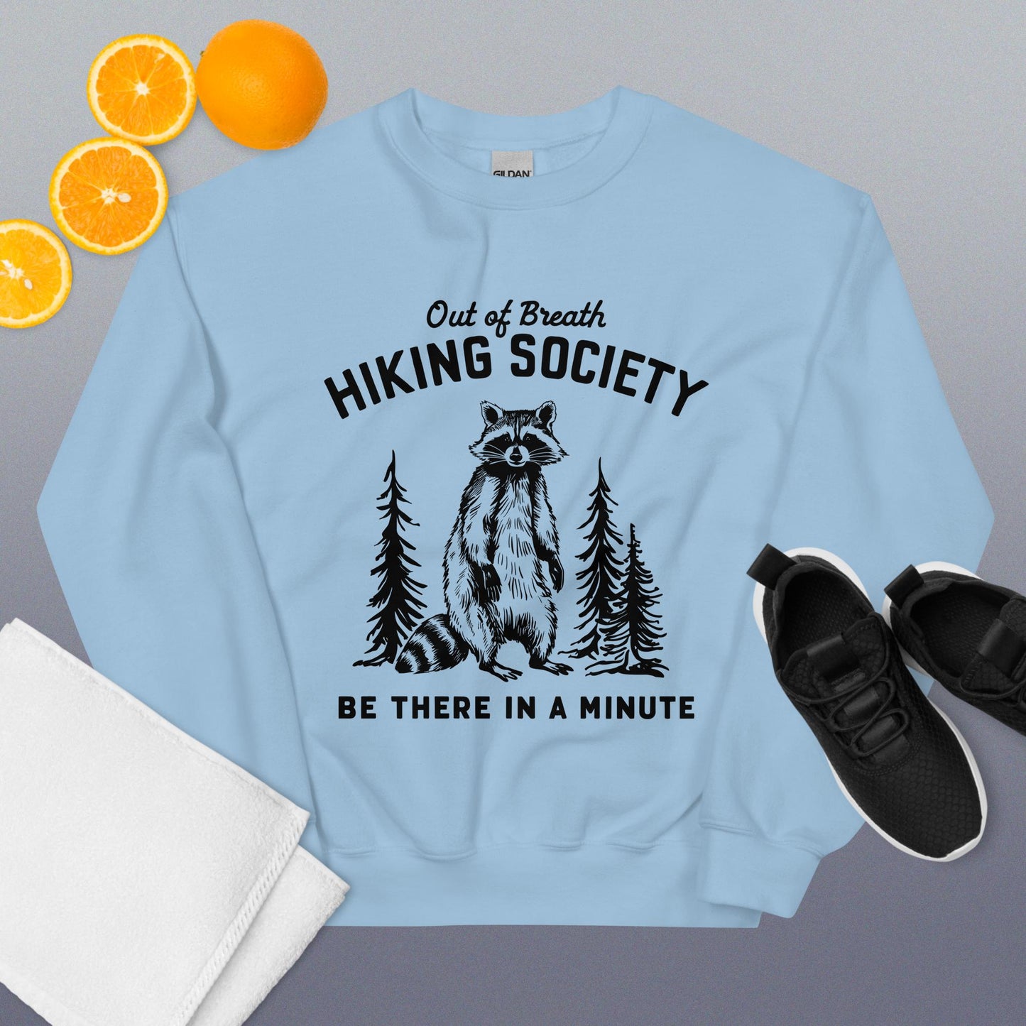 Out of Breath Hiking Society Light Blue Sweatshirt