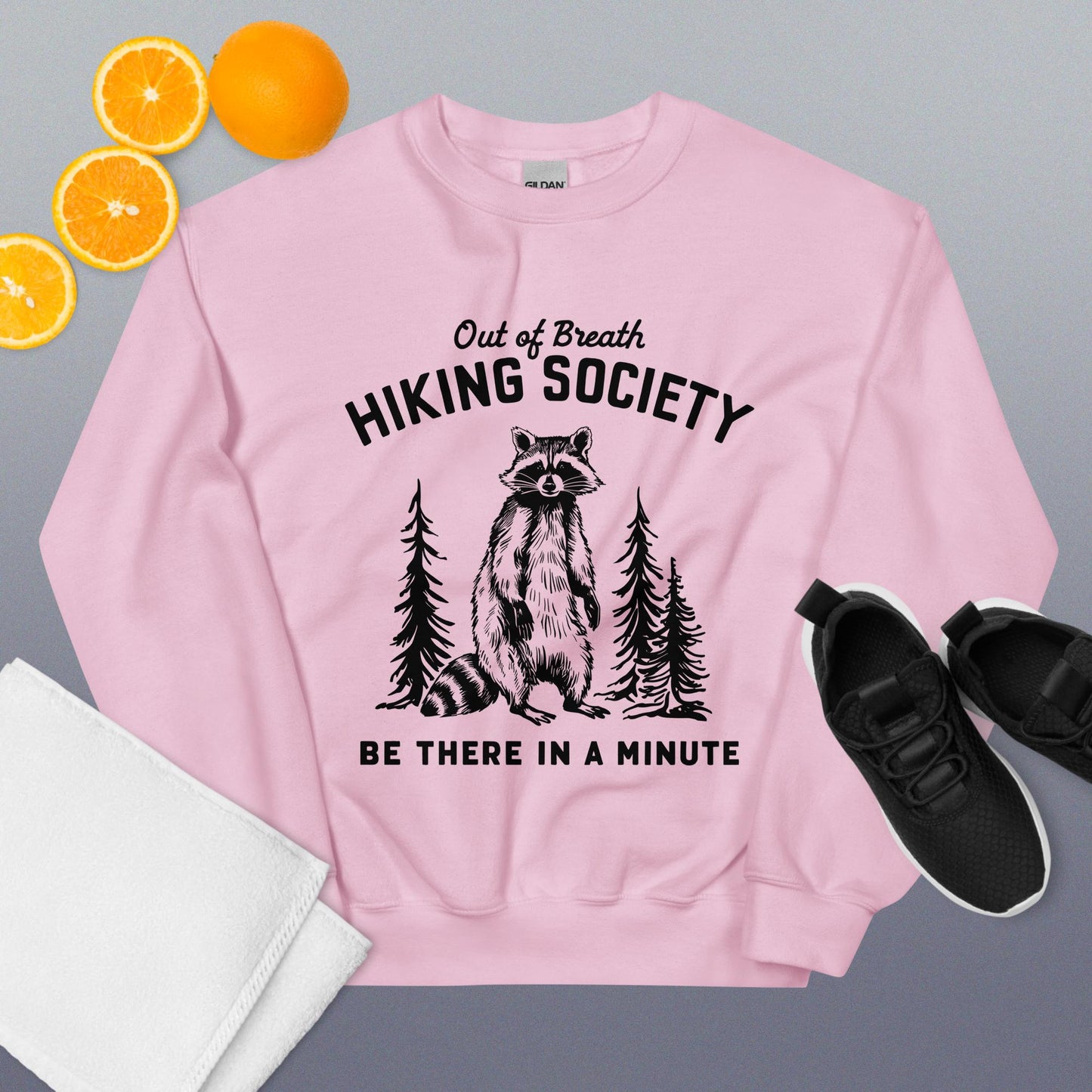 Out of Breath Hiking Society Light Pink Sweatshirt