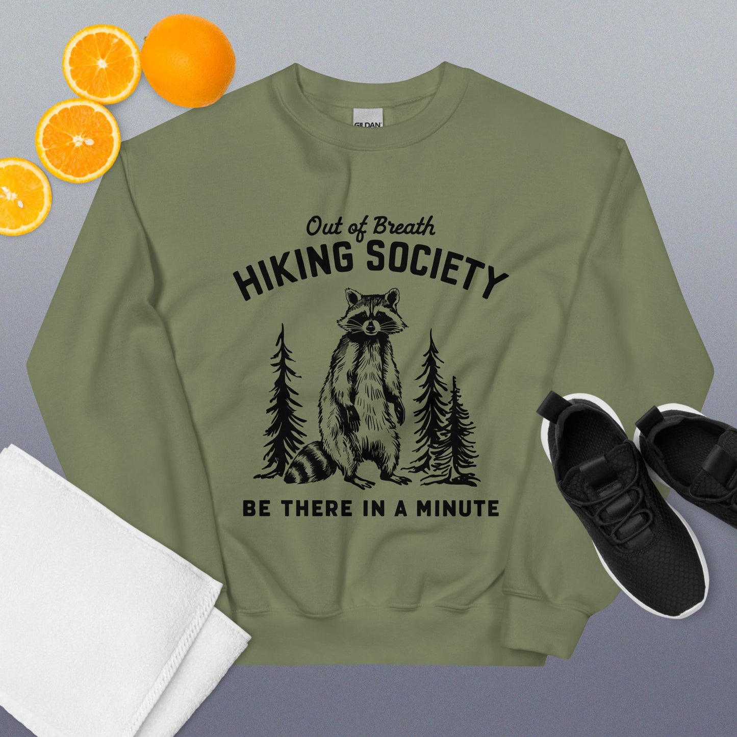 Out of Breath Hiking Society Military Green Sweatshirt